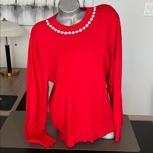 Liz Claiborne Gorgeous Sweater Top with Decorative Neckline